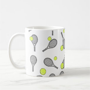 Caneca De Café Padrão contínuo de tênis - Raquete e bola 