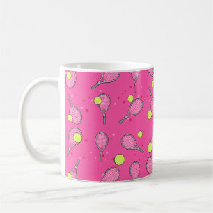 Caneca De Café Padrão contínuo de tênis - Raquete e bola em magen