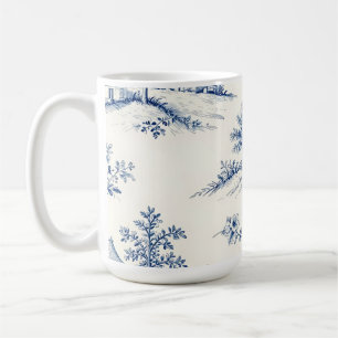Caneca De Café Padrão contínuo de Toile de Jouy Campestre