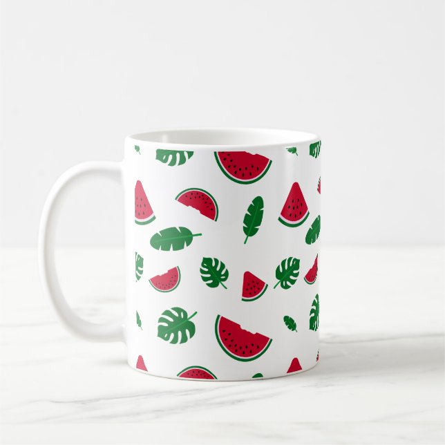 Caneca De Café Padrão contínuo de verão de melancia tropical (Esquerda)