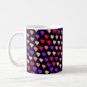 Caneca De Café Padrão Coração Colorida