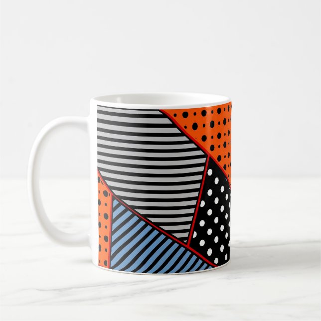 Caneca De Café padrão criativo uniforme com composição geométrica (Esquerda)