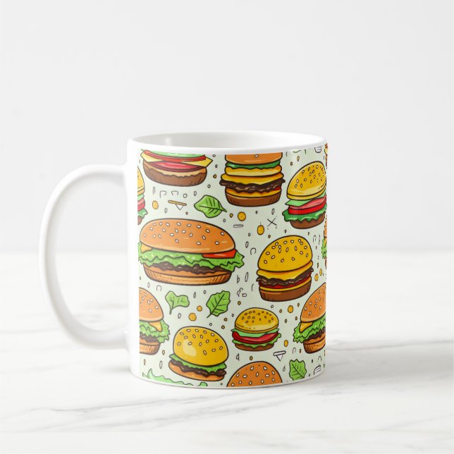 Caneca De Café Padrão Cute Hamburgers (Esquerda)