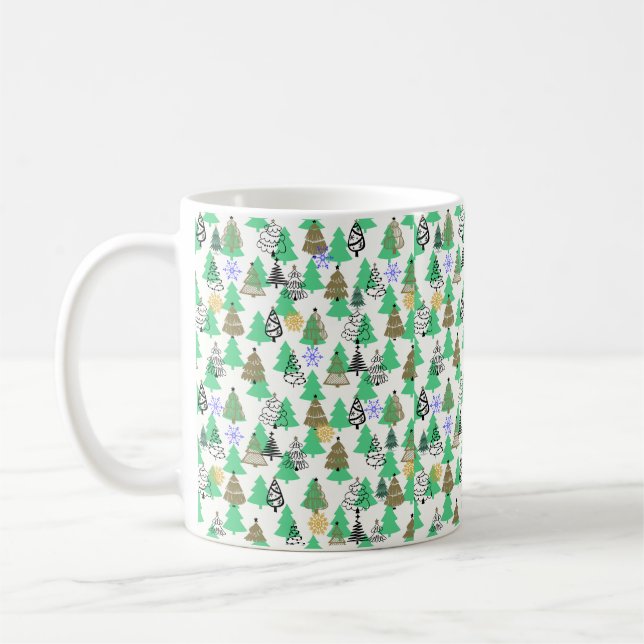 Caneca De Café Padrão da árvore de Natal (Esquerda)