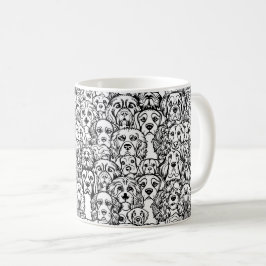 Caneca De Café Padrão da cabeça do cão