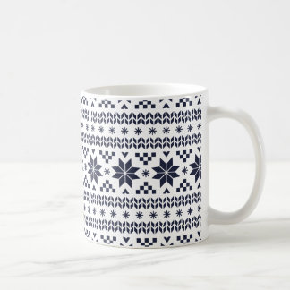 Caneca De Café Padrão da Ilha da Feira Azul do marinho