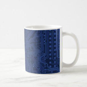 Caneca De Café Padrão da placa-mãe do Geek azul