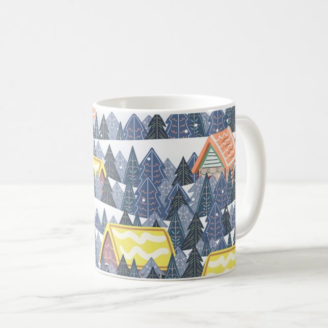 Caneca De Café Padrão da vila de Natal Snowy (Frente Esquerda)