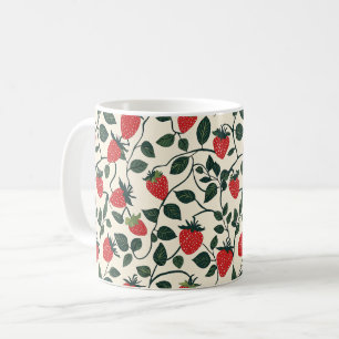 Caneca De Café Padrão da vinha de morango