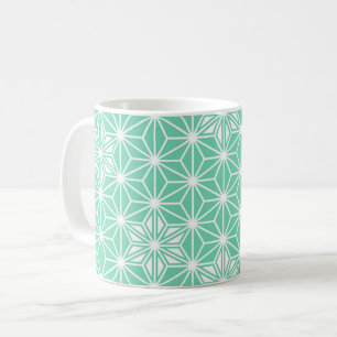 Caneca De Café Padrão das estrelas japonesas - aqua leve