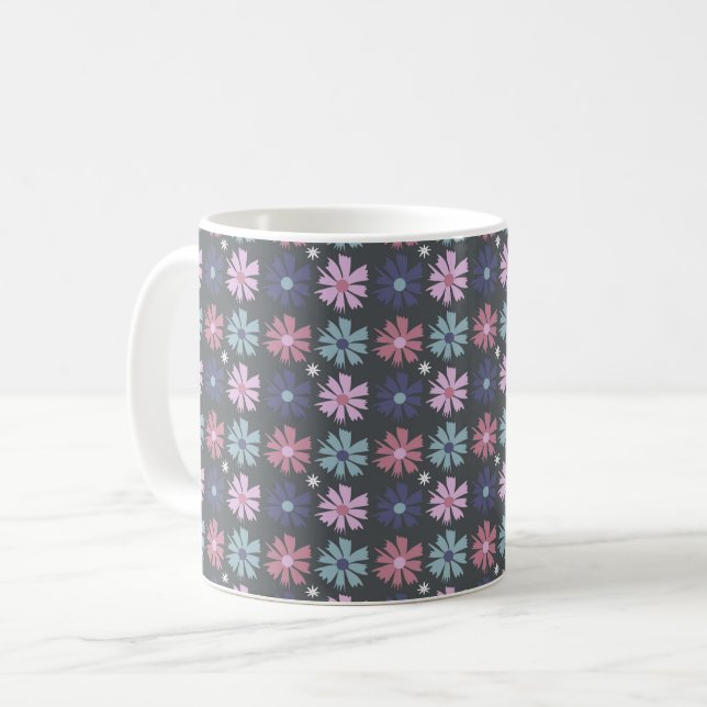 Caneca De Café padrão das flores de primavera (Frente Esquerda)