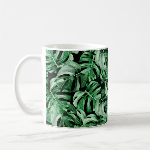 Caneca De Café Padrão das folhas da Monstera
