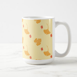 Caneca De Café Padrão das folhas de outono