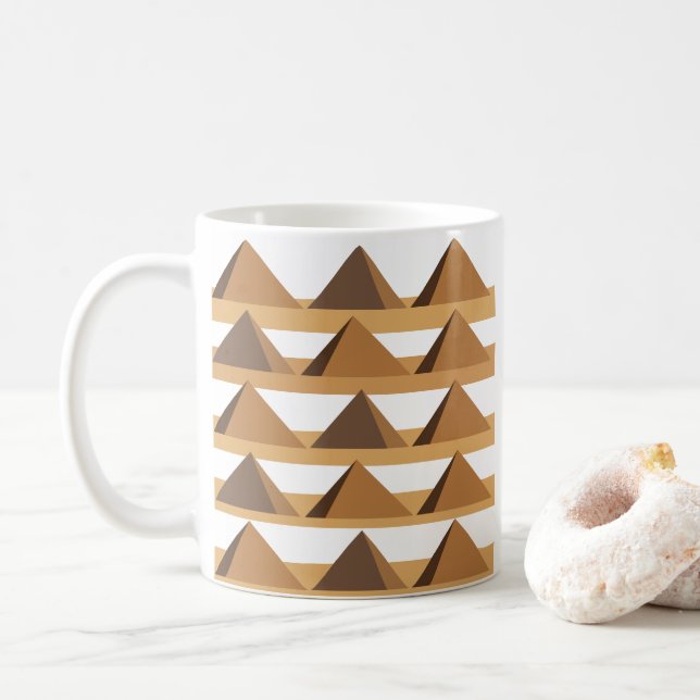 Caneca De Café Padrão das Pirâmides Egípcias (Com Donut)