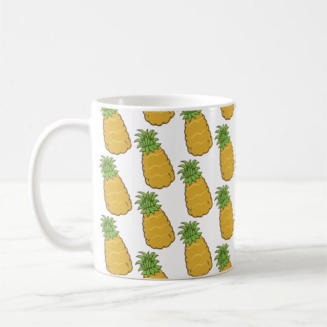 Caneca De Café Padrão de Abacaxi Fofo (Esquerda)