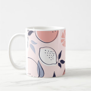 Caneca De Café Padrão de abstrato Citros de Limão e Laranjas em P