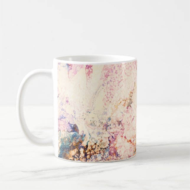 Caneca De Café Padrão de Abstrato de Fluido Marble (Esquerda)