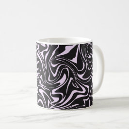 Caneca De Café Padrão de Abstrato de mármore preto e rosa