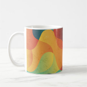 Caneca De Café Padrão de abstrato de onda colorida
