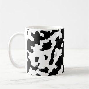 Caneca De Café Padrão de Abstrato de preto branco irregular