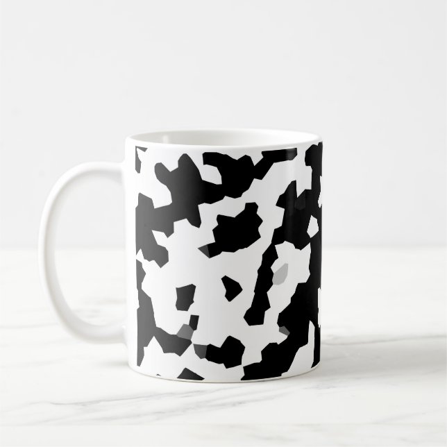 Caneca De Café Padrão de Abstrato de preto branco irregular (Esquerda)