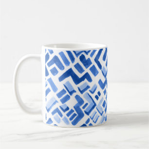 Caneca De Café Padrão de Abstrato Geométrico de Aquarela