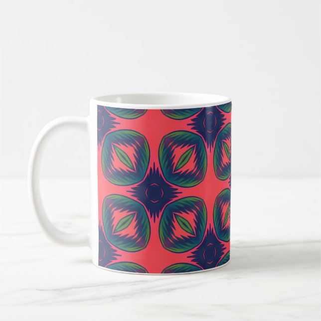 Caneca De Café Padrão de Abstrato geométrico vívido (Esquerda)