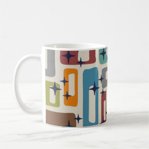Caneca De Café Padrão de Abstrato Moderno do Meio século Retroati
