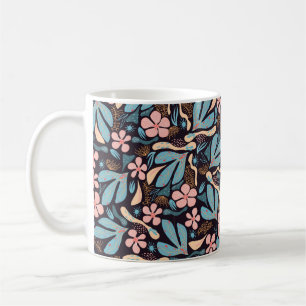 Caneca De Café Padrão de abstrato sem costura, motivo floral, fu