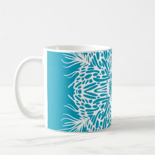 Caneca De Café padrão de abstrato vintage de floco de neve criati