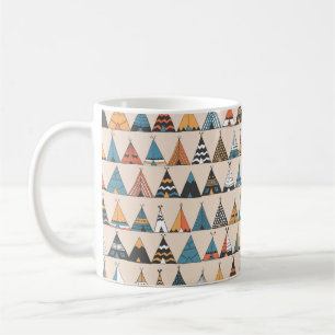 Caneca De Café Padrão de adolescente. tenda nativa americana de