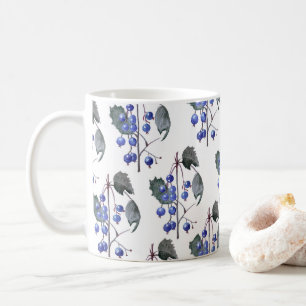 Caneca De Café Padrão de Airelas de Aquarela