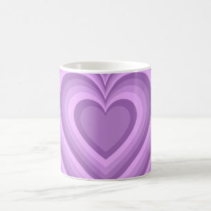 Caneca De Café Padrão de Amor Coração Hipnótico Roxo