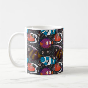 Caneca De Café Padrão de animais aquáticos vida submarina do