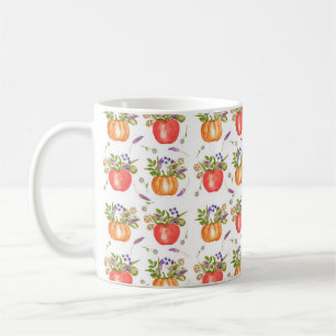 Caneca De Café Padrão de aquarela das composições do outono 