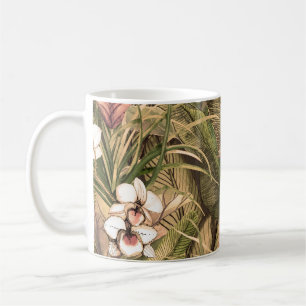 Caneca De Café Padrão de Aquarela das Folhas Tropicais