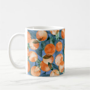 Caneca De Café Padrão de Aquarela das Laranjas Juculinas