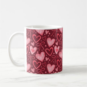 Caneca De Café Padrão de aquarela sem costura em cores cor rosa