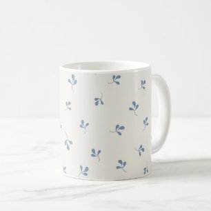 Caneca De Café Padrão de Arremesso Botânico Azul Costeiro