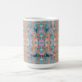Caneca De Café Padrão de Arte Abstrata Boho Rústico Colorido