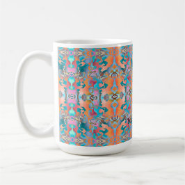 Caneca De Café Padrão de Arte Abstrata Boho Rústico Colorido