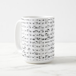 Caneca De Café Padrão de arte de automóvel de carro vintage dos a