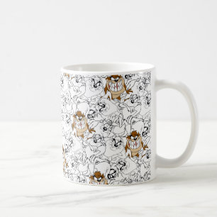 Caneca De Café Padrão de arte de linha colorida TAZ™