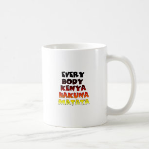 Caneca De Café Padrão de Arte de Texto Inspirador Kenya Hakuna Ma