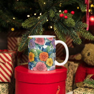 Caneca De Café Padrão de Arte Dinâmica Moderna da Flor
