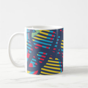 Caneca De Café Padrão De Arte Pop Invisível. Textura de cor abstr