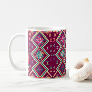 Caneca De Café Padrão de Arte Popular Geométrica do Sudoeste Plum