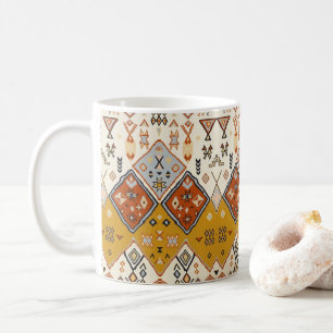Caneca De Café Padrão de Arte Popular Geométrica Tribal Marroquin