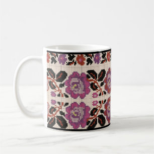 Caneca De Café Padrão de arte popular tradicional ucraniano vushu
