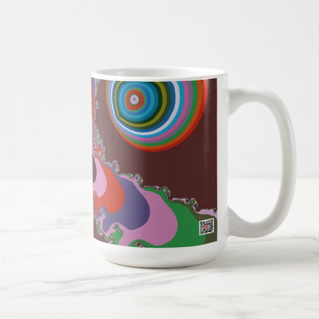 Caneca De Café Padrão de Arte Retro Psicodélico dos Anos 70 (Direita)